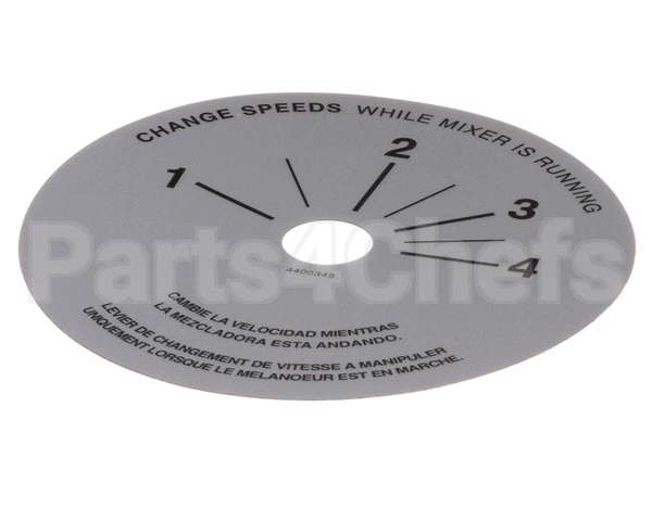 4400349 Univex Label,Srm20-40 Speed Control (98)(P)
