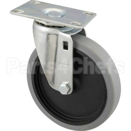 4501L2 Compatible Rubbermaid Caster, Plate(5"Od, Swvl, Gray)