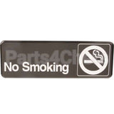 4513 Compatible Vollrath Sign, No Smoking, Black, 3X9"