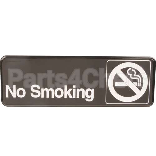 4513 Compatible Vollrath Sign, No Smoking, Black, 3X9"