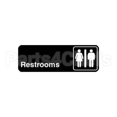 4517 Compatible Traex Sign, Rest Rooms, Black, 3X9"
