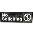 4527 Compatible Traex Sign, No Soliciting, Blk, 3X9"