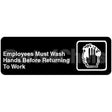 4530 Compatible Vollrath Employee Hand Wash Sign 3 X 9 In English Braille