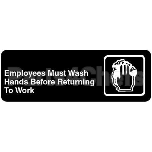 4530(QUOTE) Compatible Vollrath Employee Hand Wash Sign 3 X 9 In English Braille