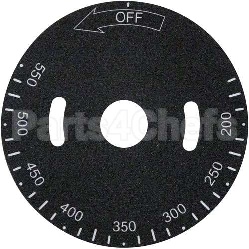 498037-A Compatible Hobart Plate, Temp Dial, 200-550F