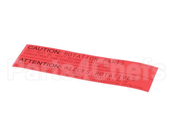 50039 Middleby Label,Caution Rotating Pt Us/Can