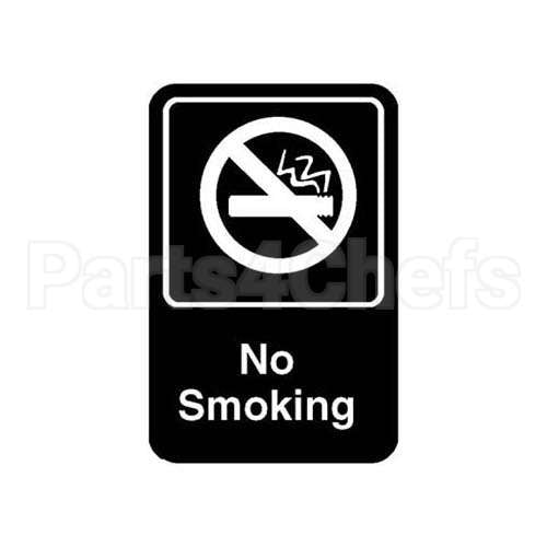 5613 Compatible Vollrath Sign, No Smoking, Black, 6X9"