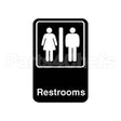 5617 Compatible Vollrath Sign, Restrooms, Black, 6X9"