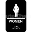 5634 Compatible Vollrath Sign, Woman"S, Braille, 6X9"