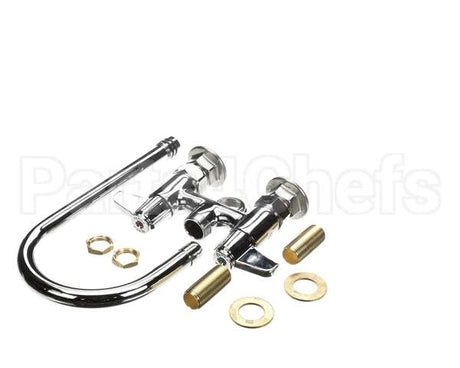 5F-4DLS05 T&S Brass 4 Deck Mount Faucet 512 Swivel Goosen