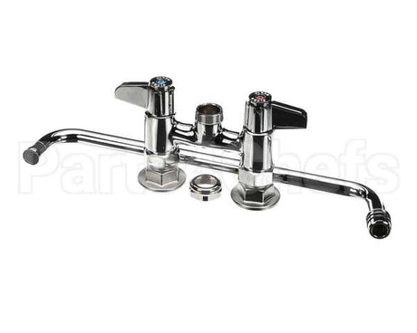 5F-4DLX14 T&S Brass Faucet, Deck Mount, 4 Centers, 14 Swing