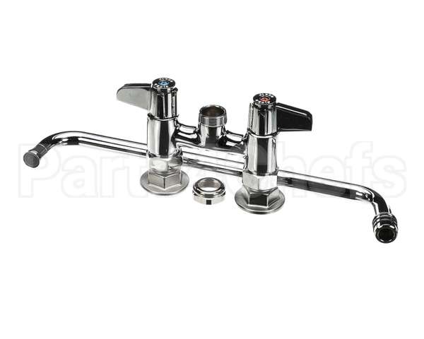 5F-4DLX14 T&S Brass Faucet, Deck Mount, 4 Centers, 14 Swing