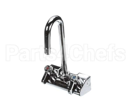5F-4WLX03 T&S Brass Equip 4 Wall Mount Faucet W/ 3 Swivel Go