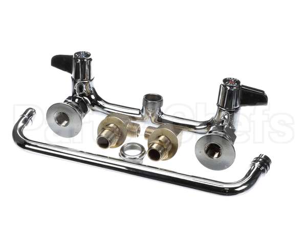 5F-8WLS12 T&S Brass 8 Wall Mount Faucet, 12 Swing Nozzle, Le