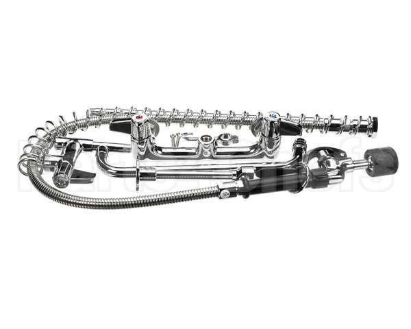 5PR-8W12-C T&S Brass Pre-Rinse Unit: 8 Wall Mount, Low-Flow S
