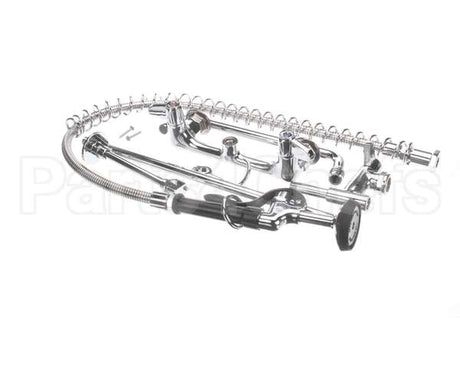 5PR-8W12 T&S Brass Pre-Rinse, Wall Mount Base, 8 Centers, 6