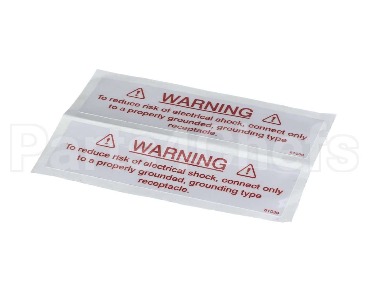 61039 Henny Penny Label-Electrical Warning