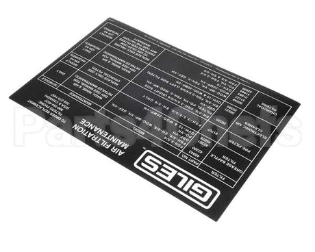 64454 Giles Label, Air Filter Maintenance, Vh Units