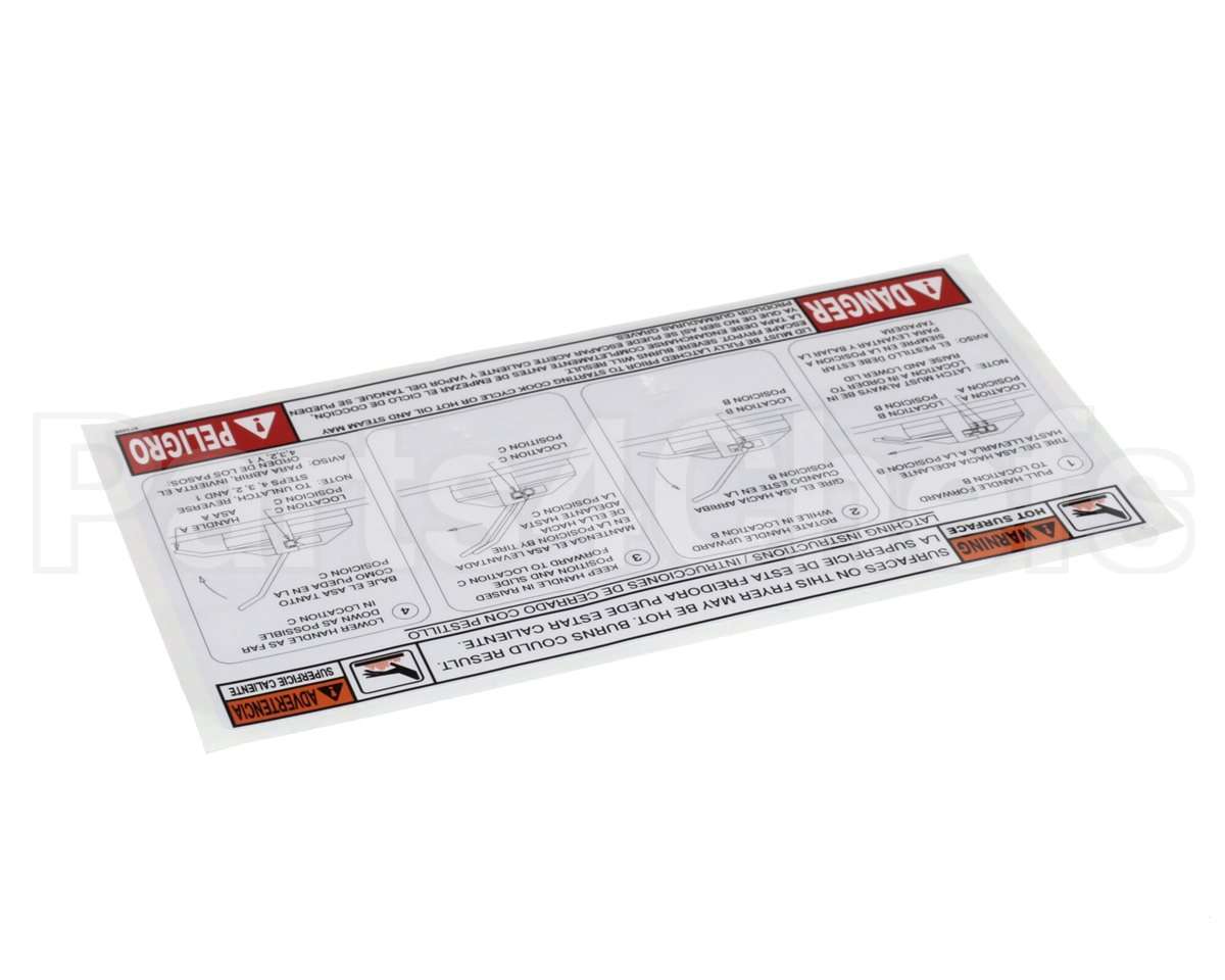 67329 Henny Penny Lid Instruction Label