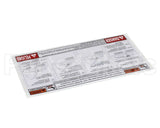 67329 Henny Penny Lid Instruction Label