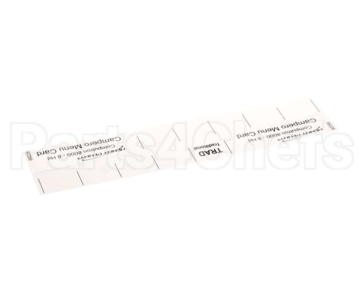 69228 Henny Penny Menu Card-C8000 Campero-8Hd