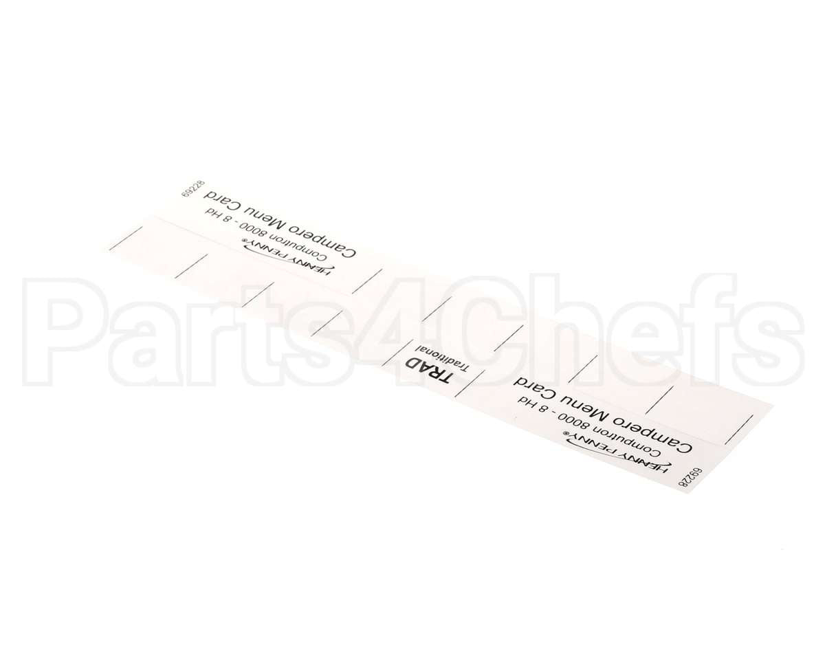 69228 Henny Penny Menu Card-C8000 Campero-8Hd