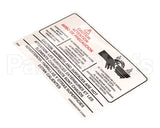70248 Grindmaster Cecilware Label, Warning A546-213