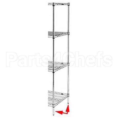 74PS Compatible Intermetro Post, Shelf, 74", S/S, Metro