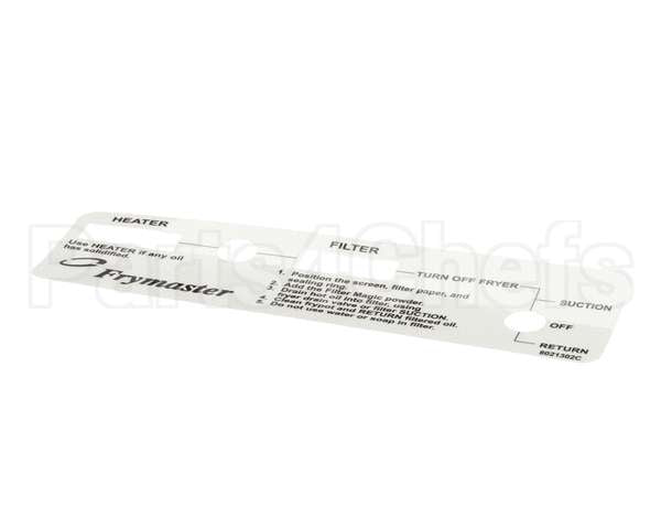8021302 Frymaster Label,Pf Frymster Switch Plate