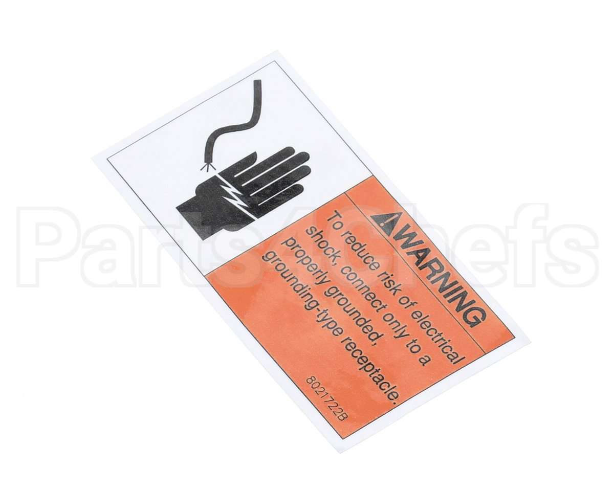 8021722 Frymaster Label, Portable Filter Warning