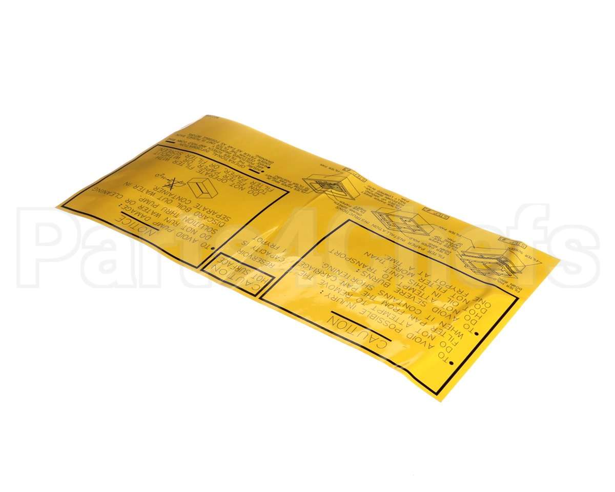 8022095 Frymaster Label, Fpp Filter Pan Assembly