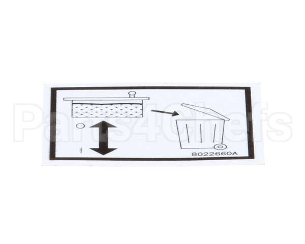 8022660 Frymaster Label, Lov Rti Waste Handle