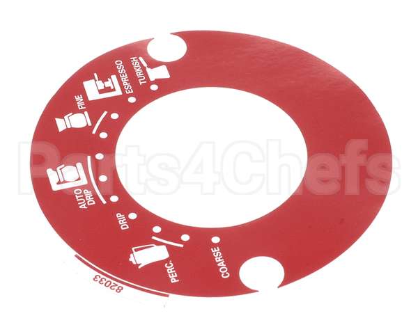 82033 Grindmaster Cecilware Decal, Grnd Sel 875 Red