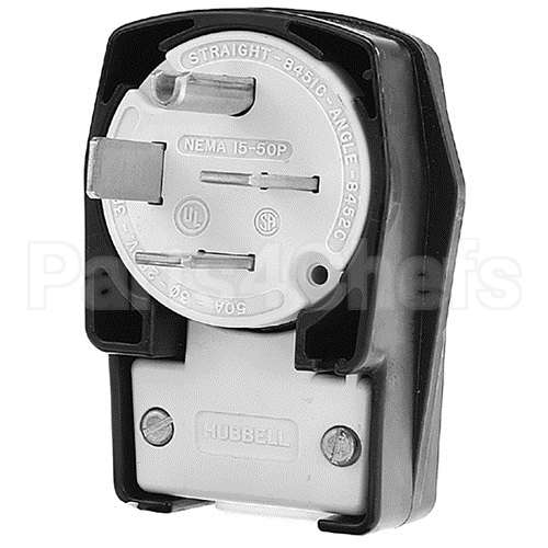 8452C Compatible Hubbell Plug, 4-Prong 50A/250 V Angled