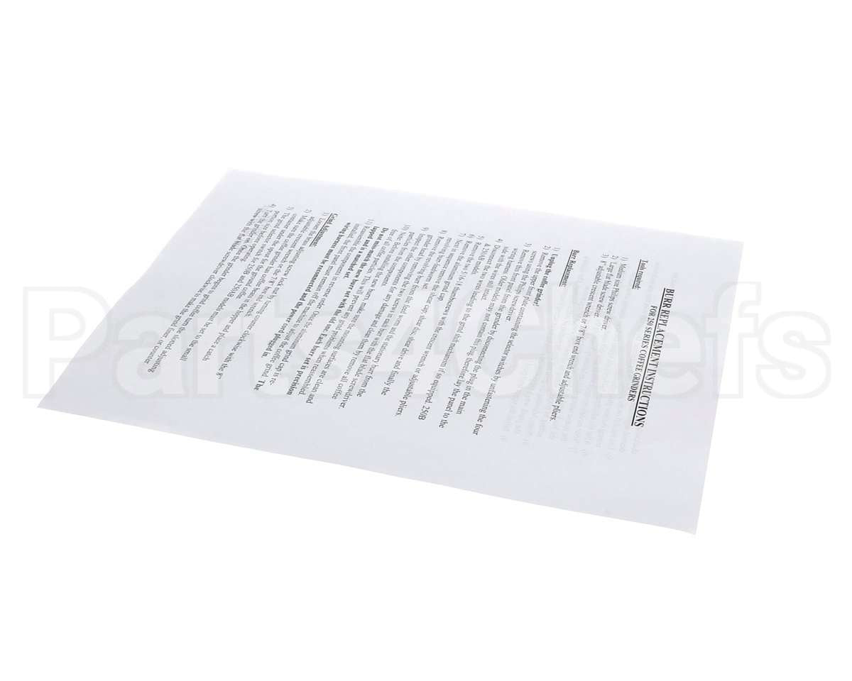 84913 Grindmaster Cecilware Instructions, Kit, Burr Replacement