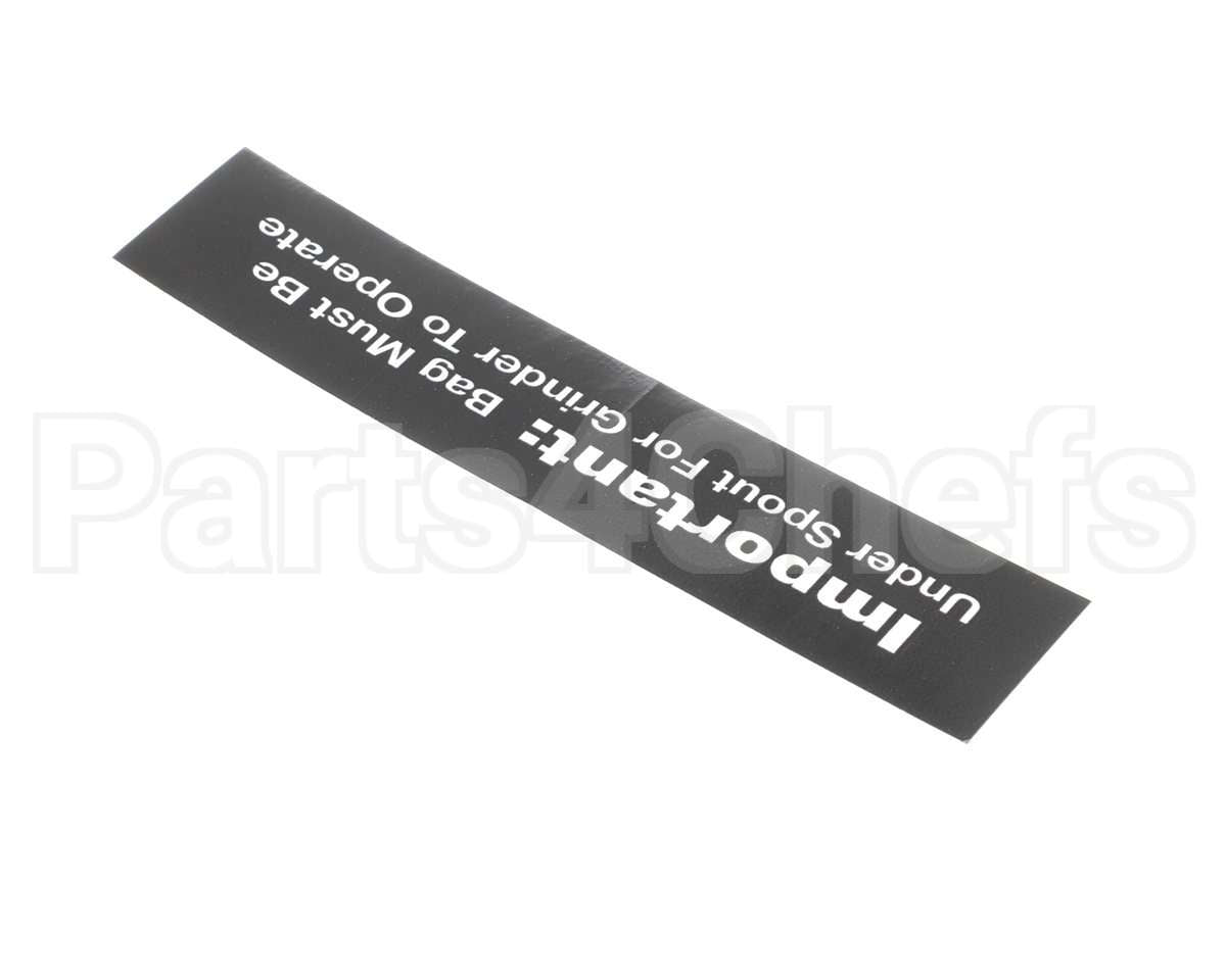 84967 Grindmaster Cecilware Decal, 800 Bag Under Spout