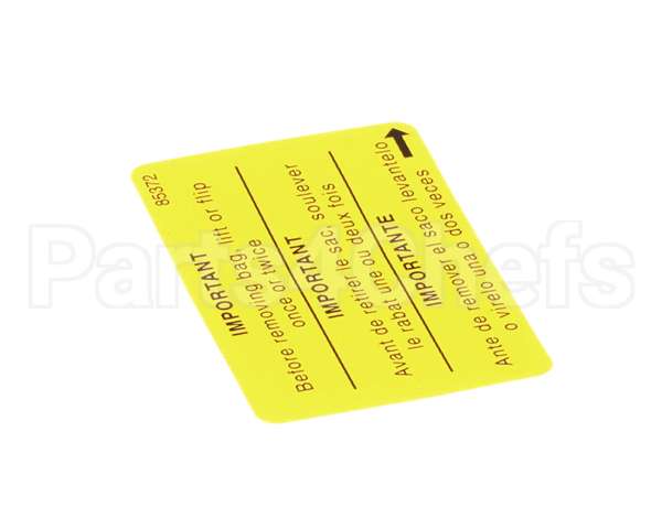 85372 Grindmaster Cecilware Decal, 875 Flip To Clean Out