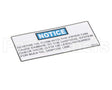 96958 Henny Penny Label - Notice Check Valve