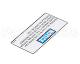 96958 Henny Penny Label - Notice Check Valve