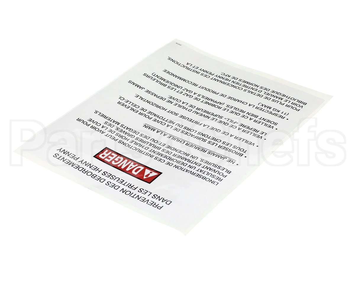 97071 Henny Penny Label-Boilover, Kfc,Fre