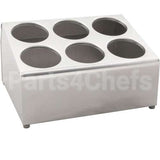 97241 Compatible Vollrath Holder, Flatware, 6 Cylinder, Ss