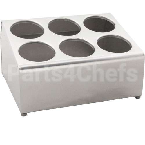 97241 Compatible Vollrath Holder, Flatware, 6 Cylinder, Ss