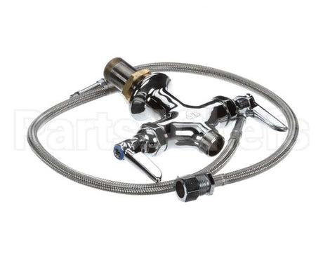 B-0200-LN T&S Brass Double Pantry Base Faucet, Swivel Outlet