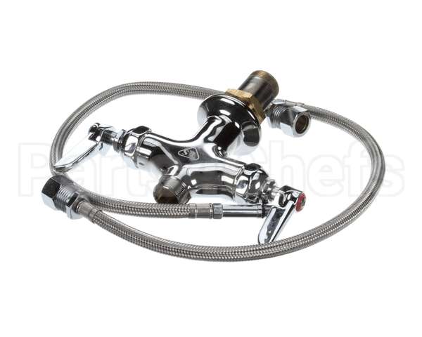 B-0200-LN T&S Brass Double Pantry Base Faucet, Swivel Outlet