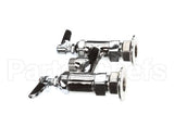 B-0225-LN T&S Brass Double Pantry Base Faucet, Swivel Outlet
