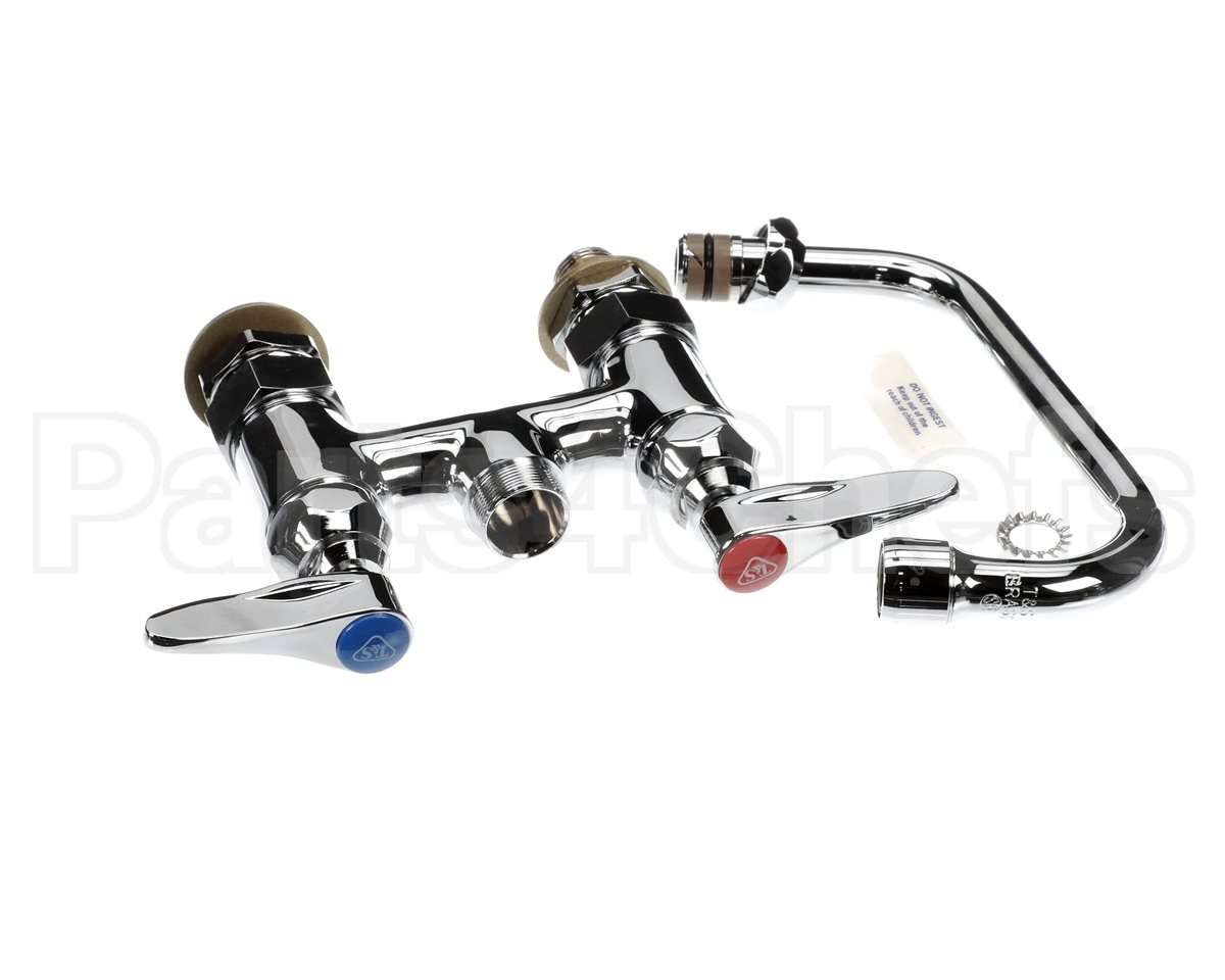 B-0228-CC T&S Brass Double Pantry Faucet, Deck Mount, 4 Cent