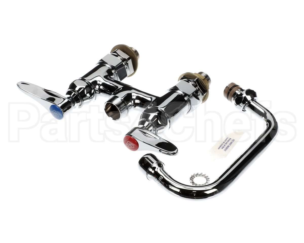 B-0228-CC T&S Brass Double Pantry Faucet, Deck Mount, 4 Cent