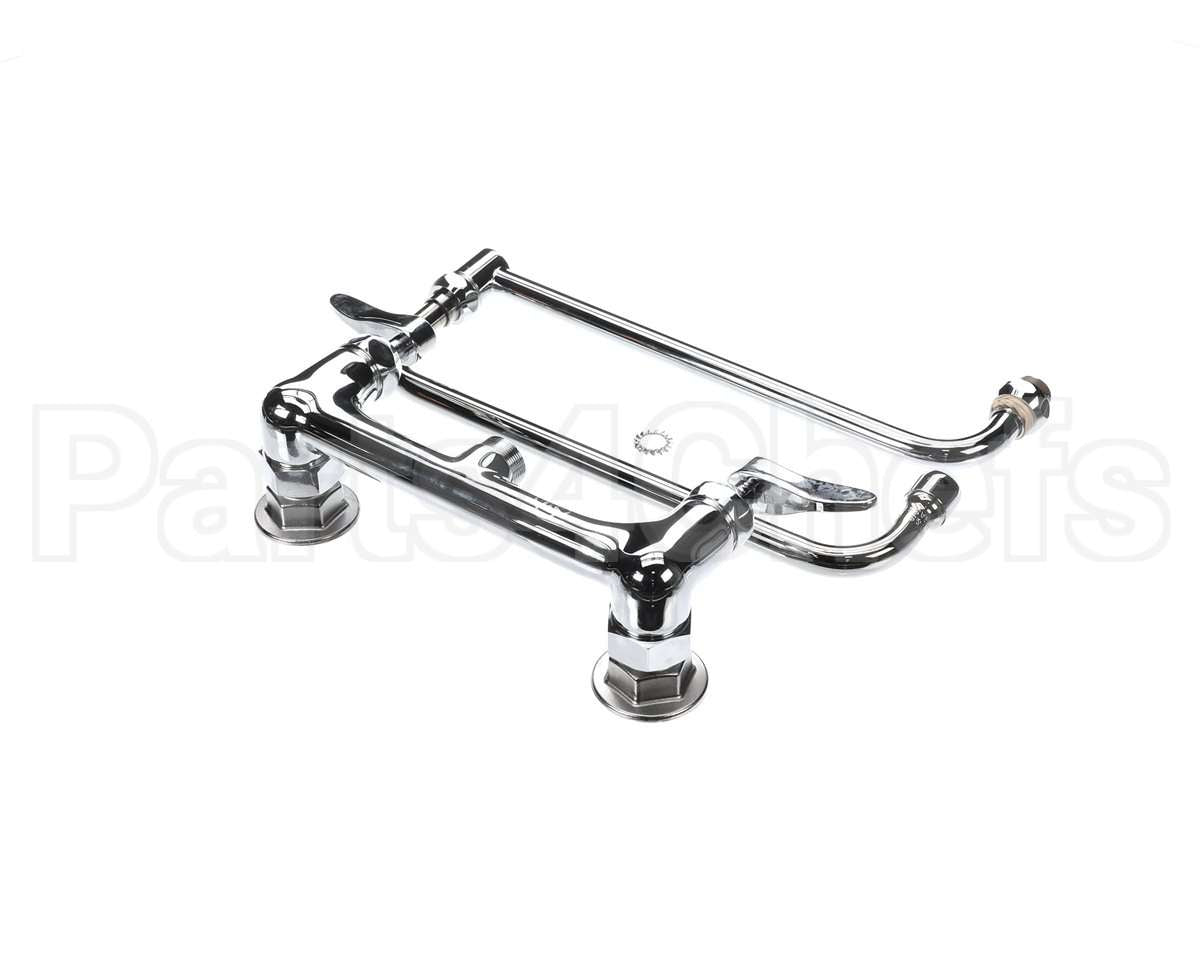B-0230-24DJ-CR T&S Brass Faucet, 8 Wall Mount, Ceramas, 24 Double