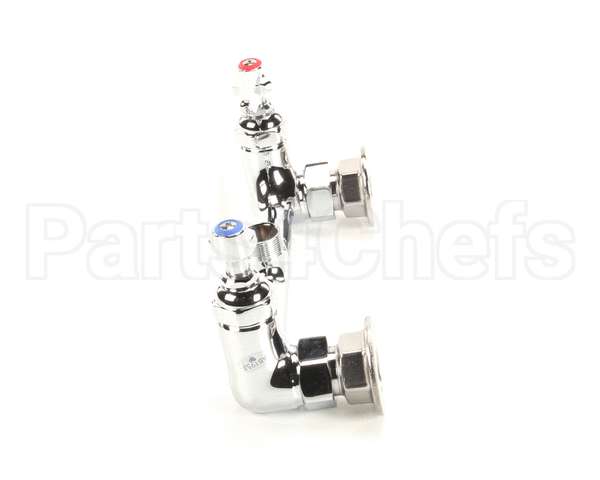 B-0230-LN T&S Brass Double Pantry Swivel Base Faucet, Wall M