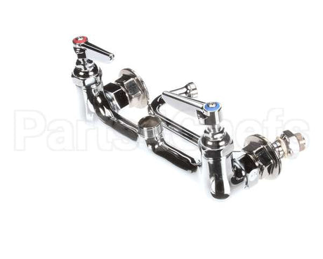 B-0232 T&S Brass Double Pantry Faucet, Wall Mount, 8 Cent